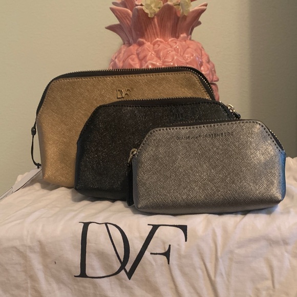 NWT Diane Von Furstenberg Cosmetic Pouch Set - Picture 5 of 8